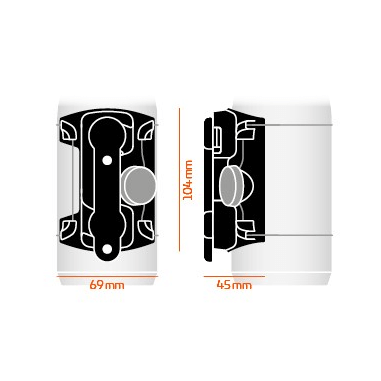 Flaschenhalter Fidlock TWIST Uni Connector mit einer Beschreibung der Größe