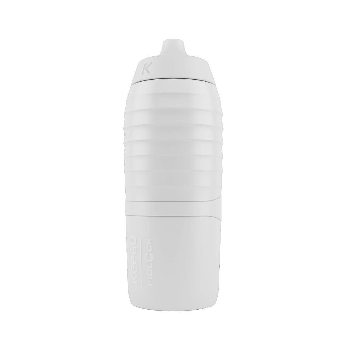 Die weisse Fahrradflasche TWIST x KEEGO 0.6L aufrecht