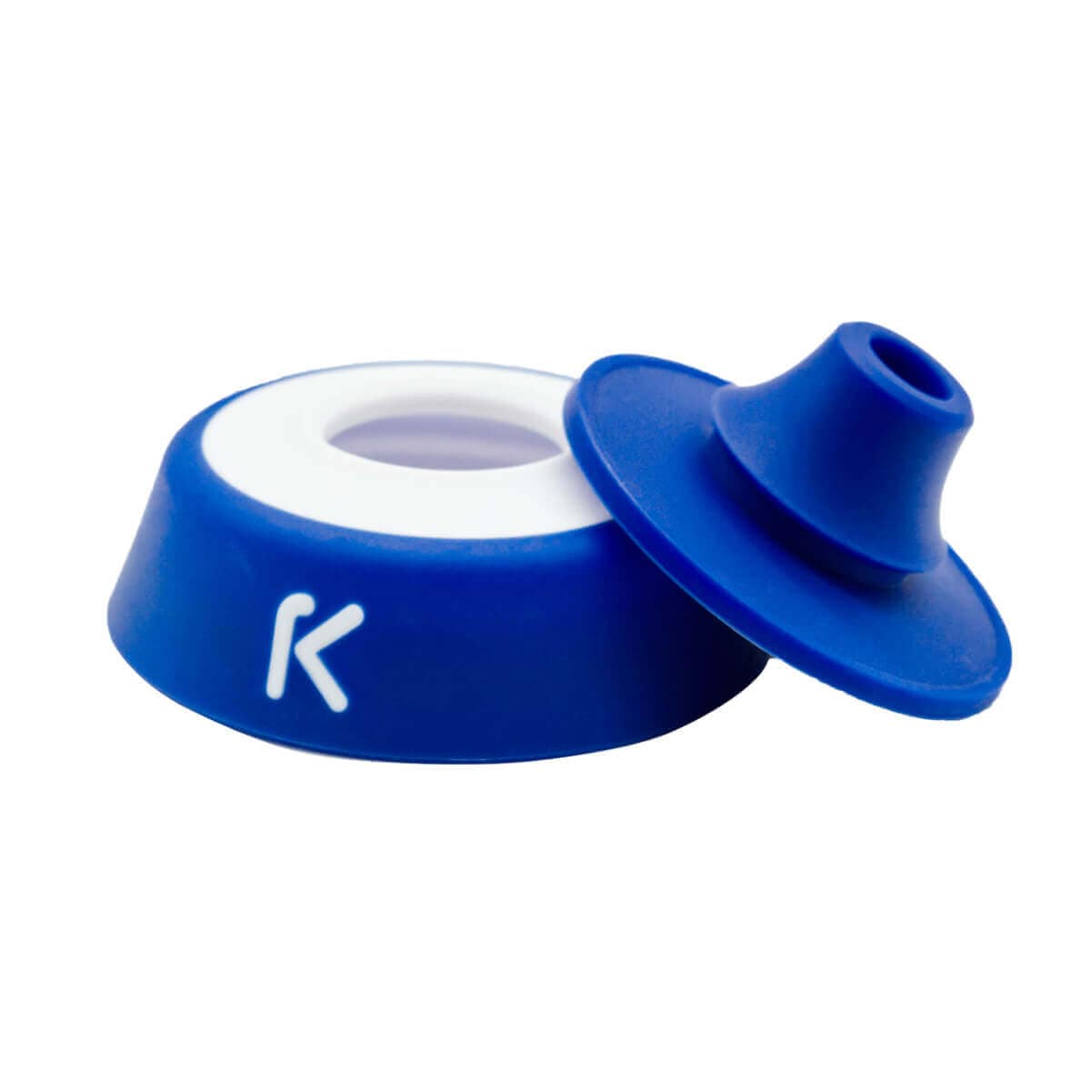 Blaue EasyClean Zweiteilige Kappe der Keego Trinkflasche 0.75L in Nahaufnahme
