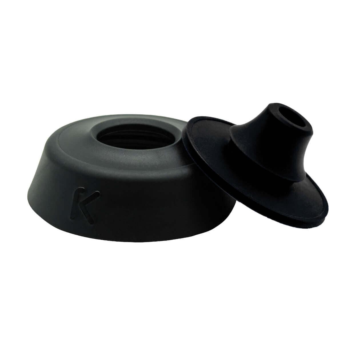 Black EasyClean two-piece cap disassembled