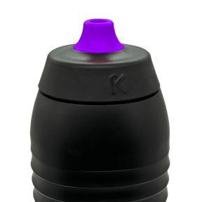 Black Keego drinking bottle with Easy Clean nub pure silicone violet