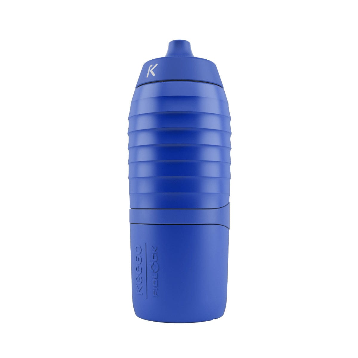 Blue bike bottle TWIST x KEEGO 0.6L upright